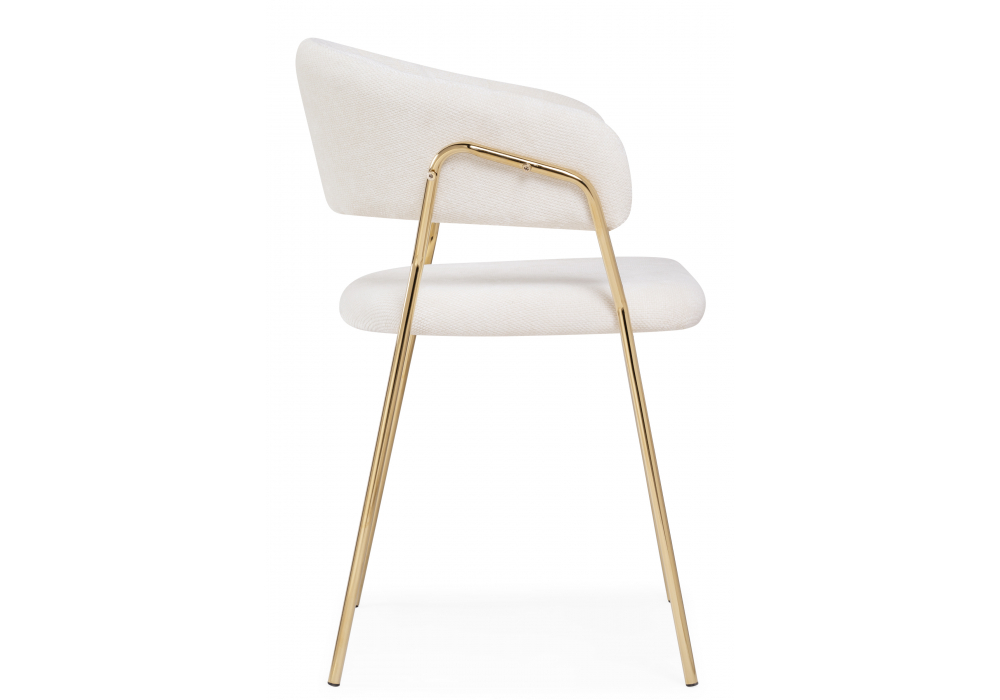 Стул на металлокаркасе WoodVille Kamelia 1 white fabric / gold