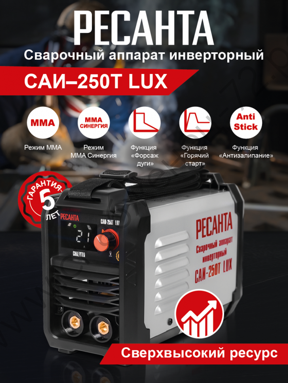 Сварочный аппарат инверторный РЕСАНТА САИ-250T LUX