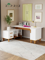 Стол компьютерный, 170х117х77, Вест, письменный, угловой, с тумбой и ящиками, белый, Dipriz