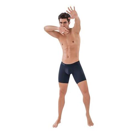 Мужские трусы боксеры черные удлиненные Clever Moda CLASSIC MATCH LONG BOXER 088511