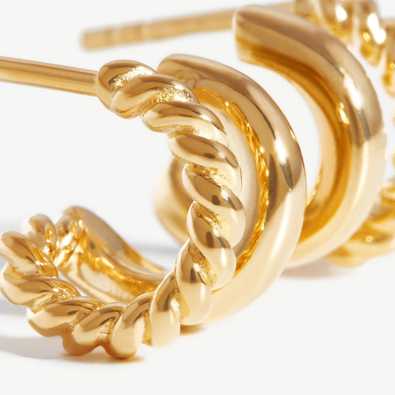 Серьги-кольца Двойные Радиальные