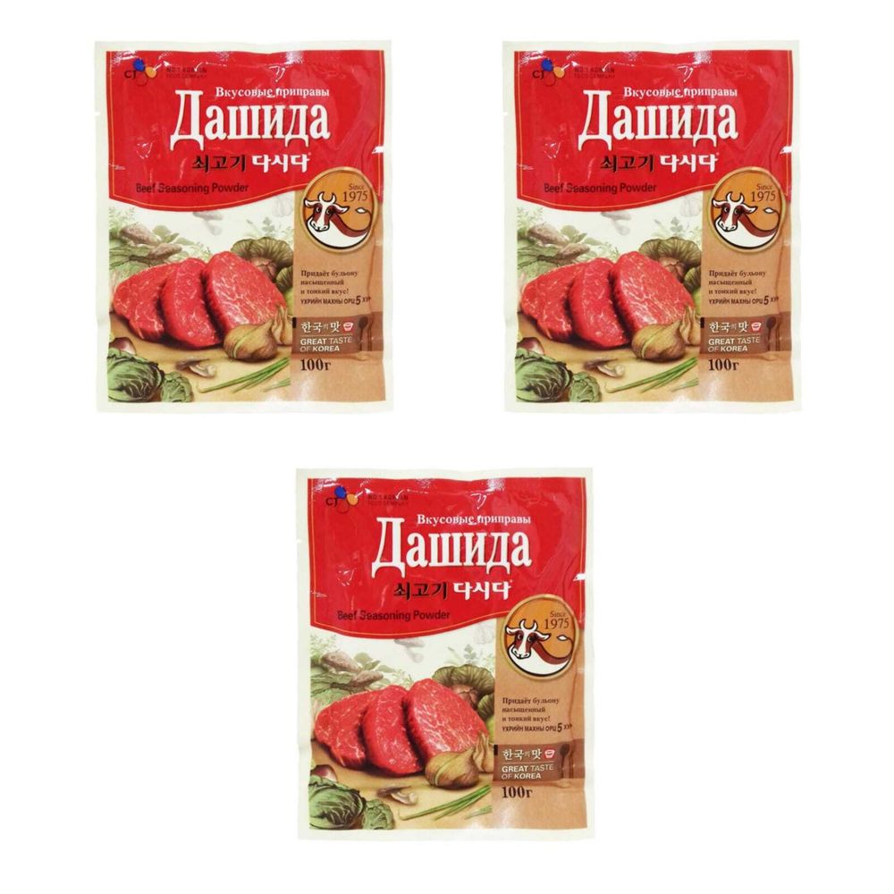 Приправа Дашида CJ Cheiljedang со вкусом говядины 100 г 3 шт