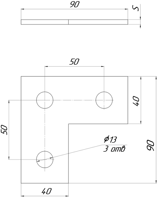 Пластина соединительная L-образная укороченная ZT-PLS 41