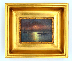 Румянцев Б. Б. Лодки в море. Холст на картоне, масло. Королевство Югославия. рубеж 1920-х–1930-х гг.