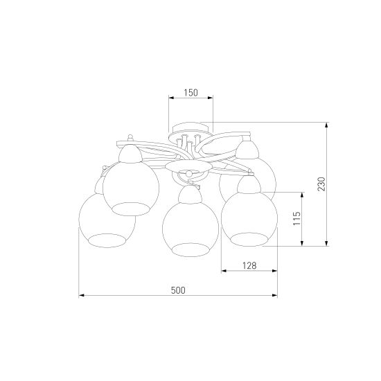 9654/5 / потолочный светильник /   хром/венге