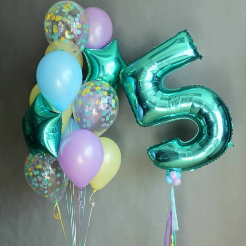 Композиция из шаров на 5 лет для Девочки