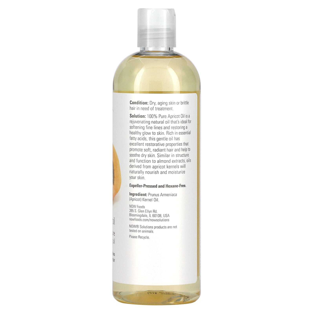 NOW Foods, Solutions, абрикосовое масло, 16 жидких унций (473 мл)