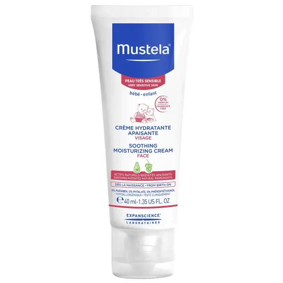 Крем Mustela увлажняющий, успокаивающий для лица, 40мл