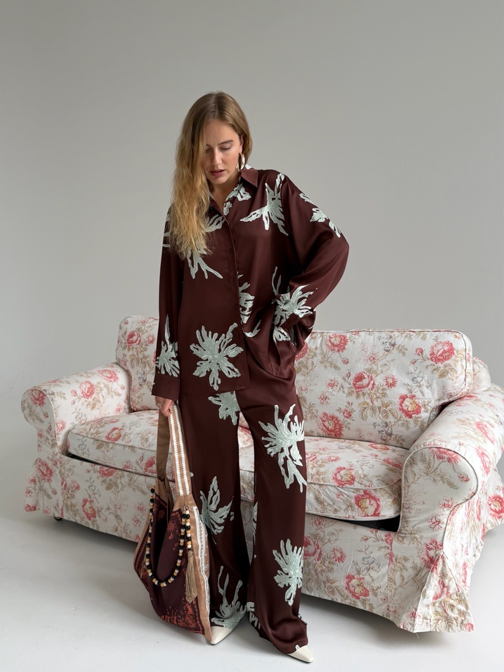 Шелковый костюм Coral Bay шоколад