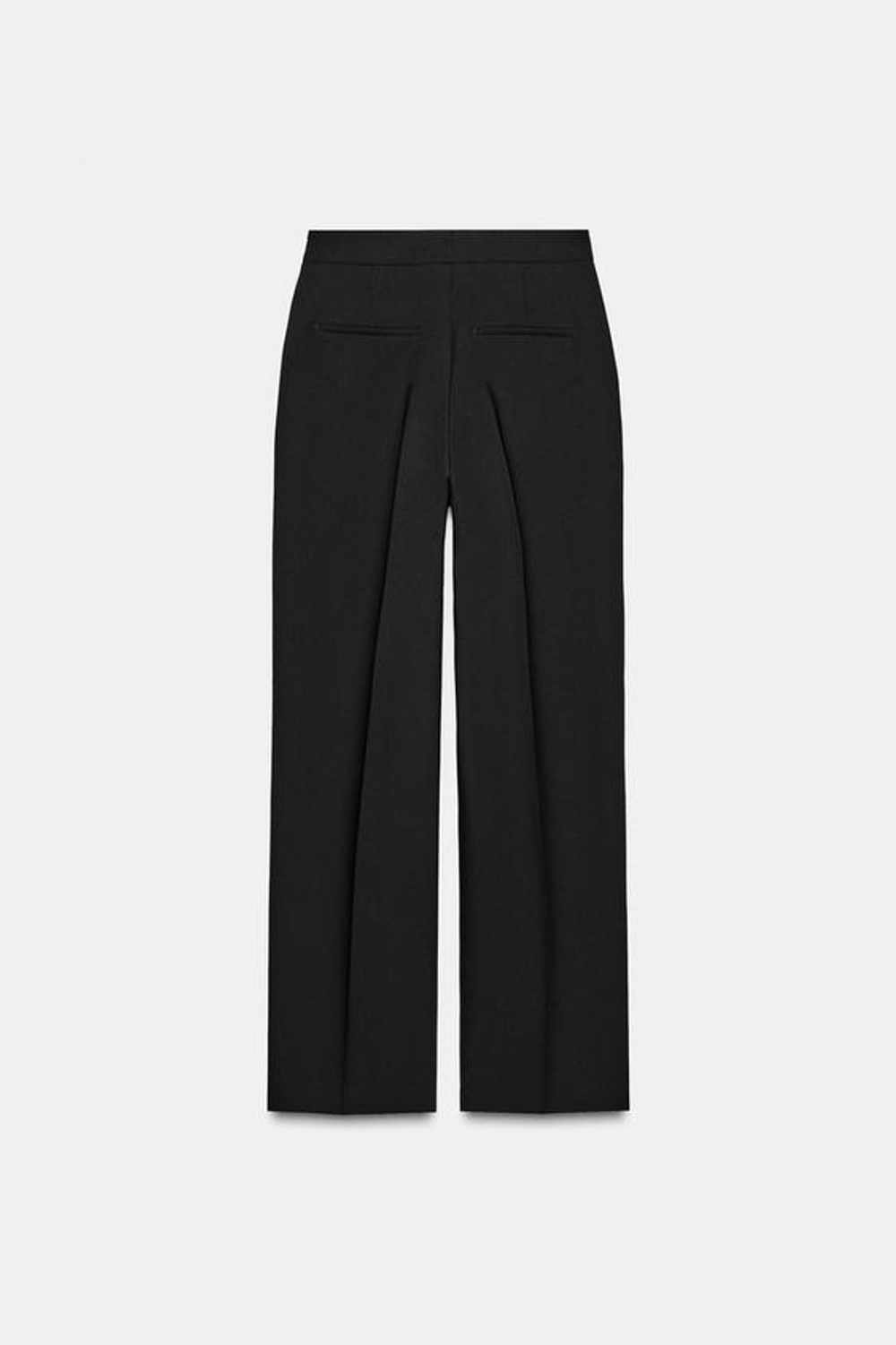 ZARA БРЮКИ ПРЯМОГО КРОЯ С ВЫСОКОЙ ПОСАДКОЙ, ЧЕРНЫЙ