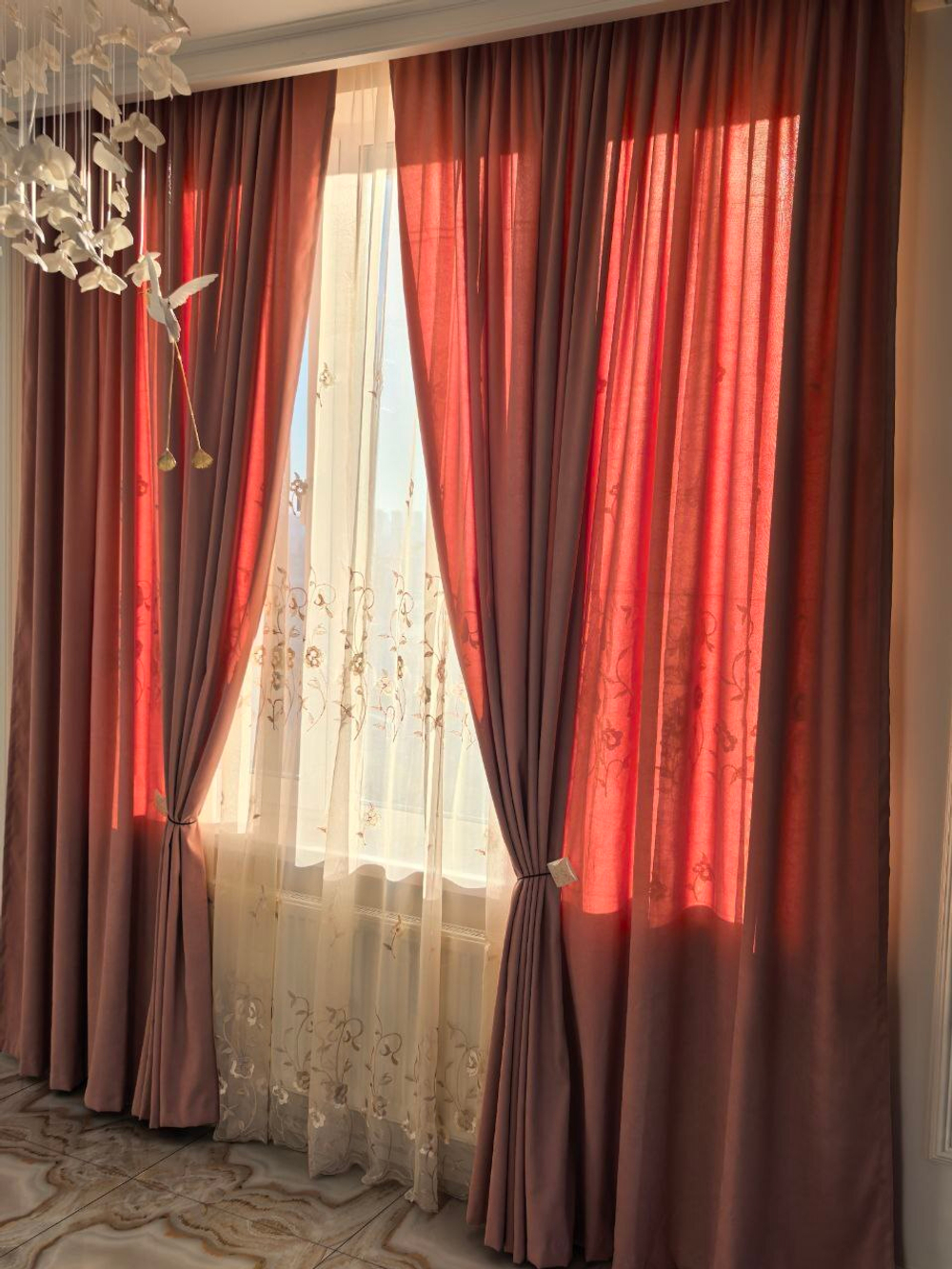 Комплект штор BlessLight Портьеры Канвас 310х280 1 шт. Розовая пудра