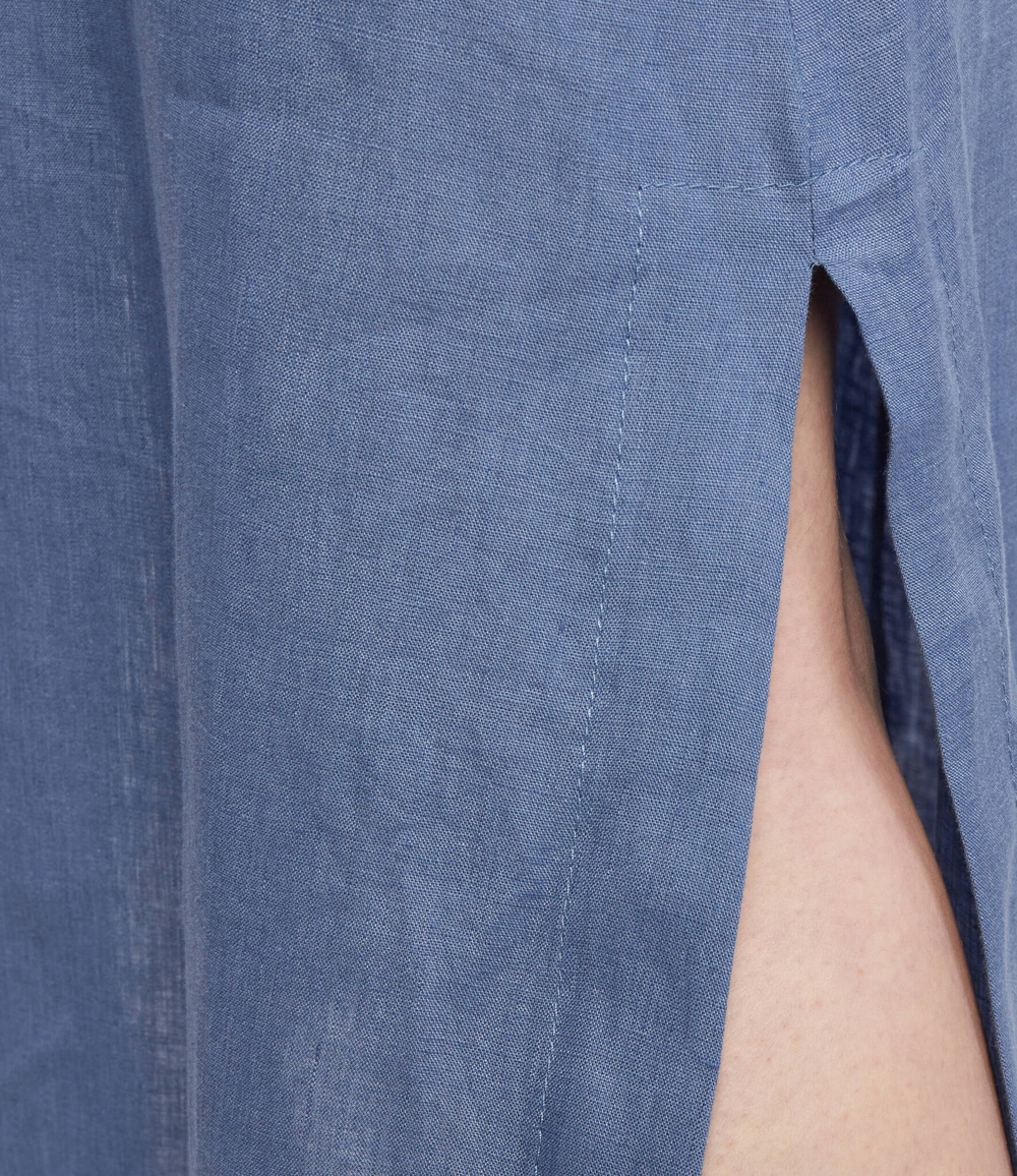 Льняное платье GIALLO Marella SPORT - голубой(32210124)