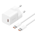Зарядное устройство Baseus GaN5 (mini) 1C 30W + Кабель USB-C - USB-C - Moon White