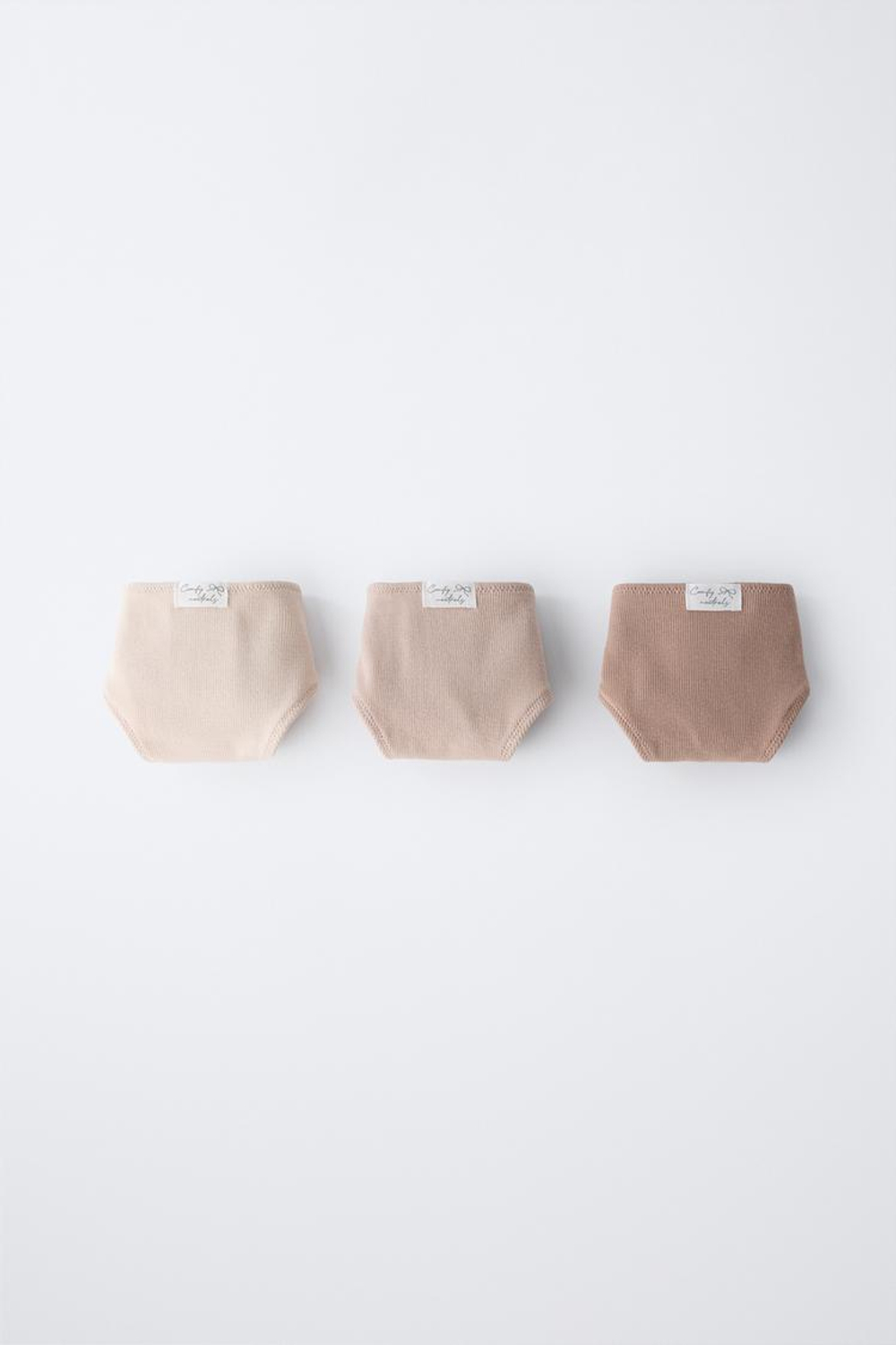 ZARA НАБОР ИЗ ТРЕХ ТРУСОВ С ЭТИКЕТКОЙ, РЫЖЕВАТО-КОРИЧНЕВЫЙ