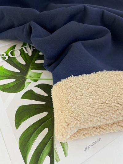 ТЕМНО-СИНИЙ - Трикотаж на длинной овчине (1241)