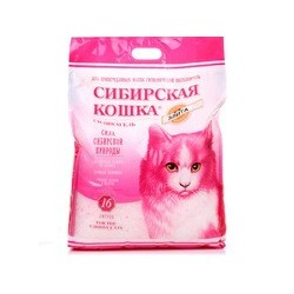 СИБИРСКАЯ КОШКА Наполнитель силикагелевый для кошек розовый 24 л