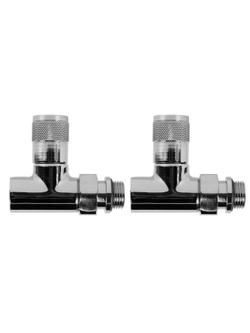 Набор дизайн-вентилей PIANO, прямой (хром) 1/2"