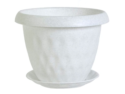 Горшок Розетта 21л с поддоном мрамор