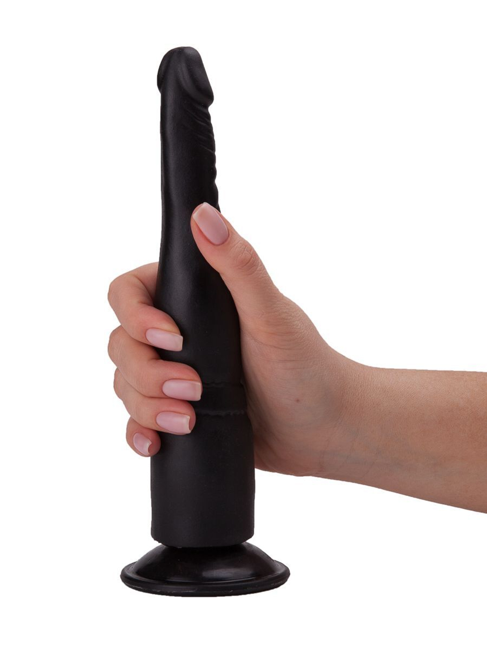 Чёрный анальный фаллоимитатор на подошве-присоске - 18,5 см. (Цвет: черный)