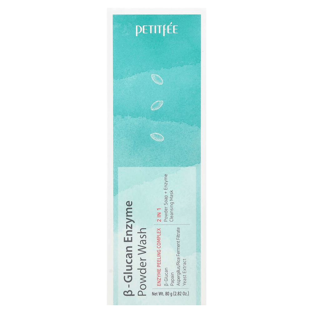 Petitfee, ферментное средство для умывания с бета-глюканом в порошке, 80 г (2,82 унции)