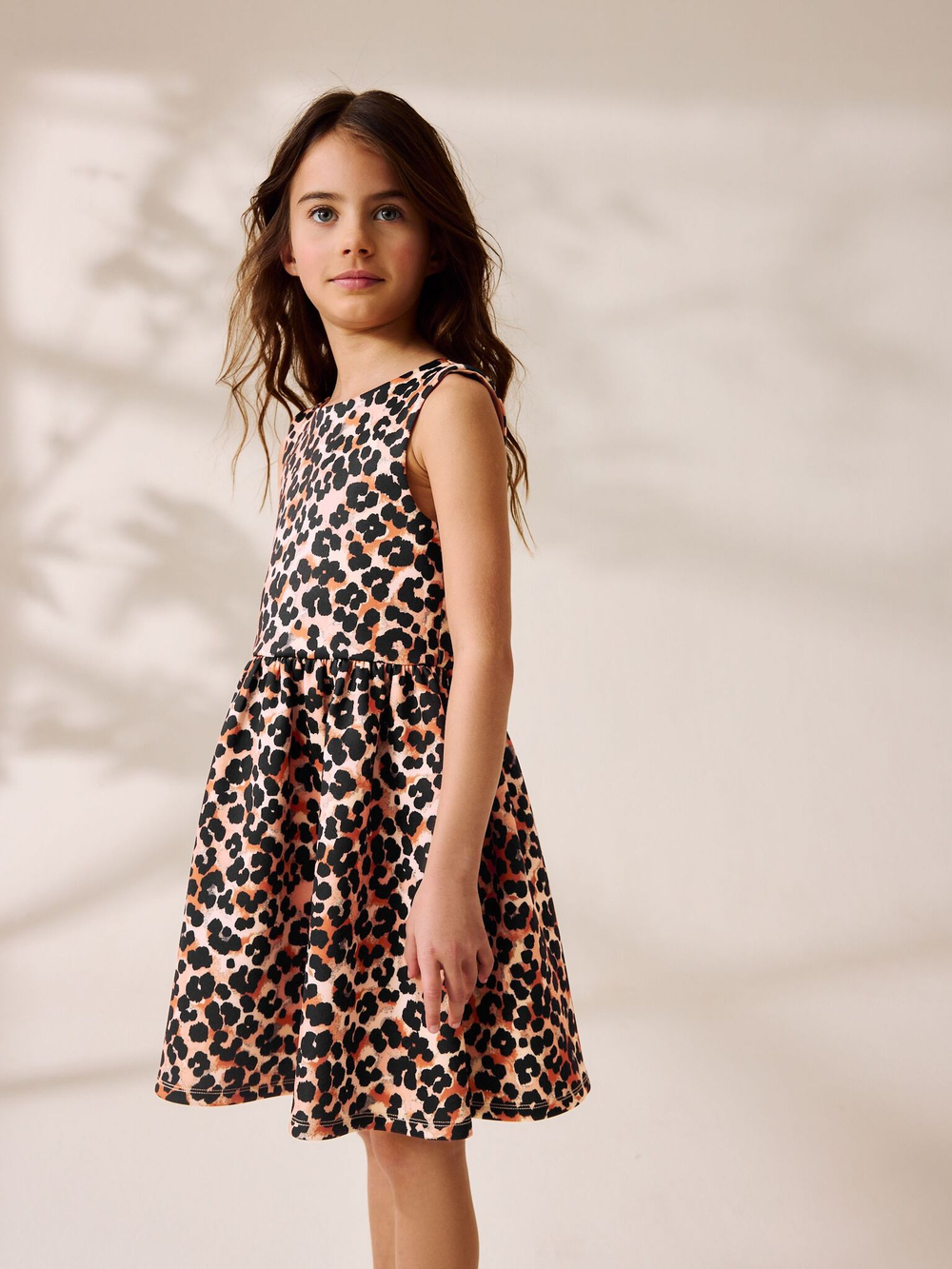 Платье для девочки Next F37-952, Коричневый, Черный