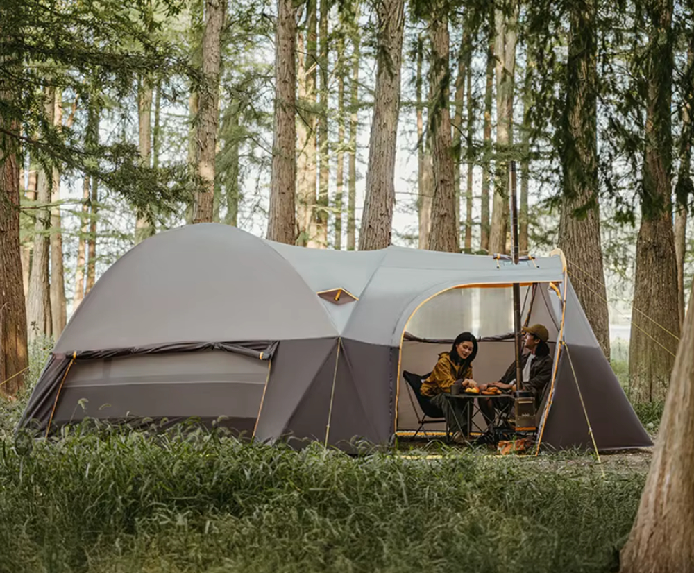 Палатка Naturehike KOTA 6, 6-местная, алюминиевый каркас, серо-коричневая