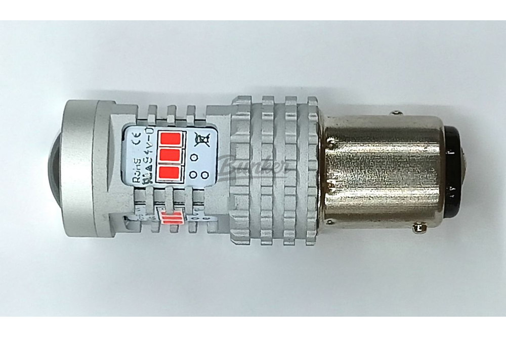 Светодиодная лампа Bunker P21/5W 14SMD 12V не полярная красная