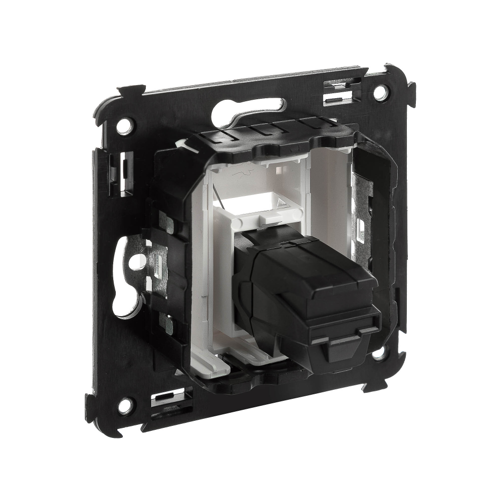 HDMI розетка одинарная в стену, тип А-А, "Avanti", "Белое облако"