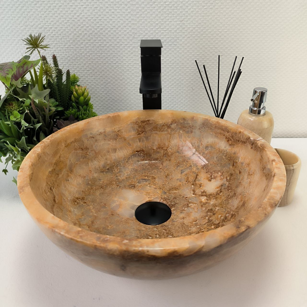 Раковина из оникса Bowl Yellow TinLip BO-62892 40*40*15 140