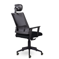 Кресло М-808 Аэро/Aero blackPL пластик Ср D26-28/NET202/D26-28 (черный)