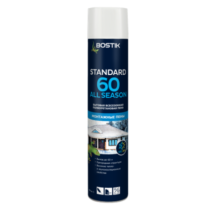 Пена монтажная Bostik 20020017 Standard 60 бытовая полиуретановая 750 мл.
