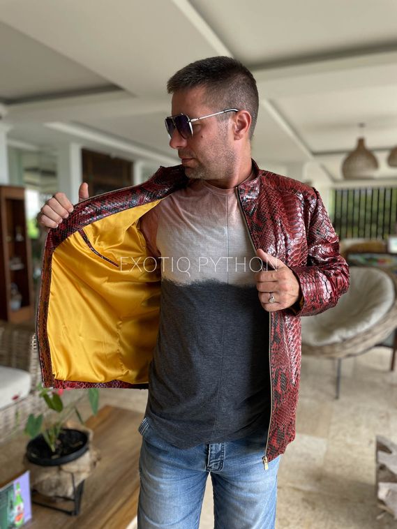 Мужская куртка из кожи питона JT-119