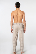 Брюки домашние мужские бежевый крупная клетка