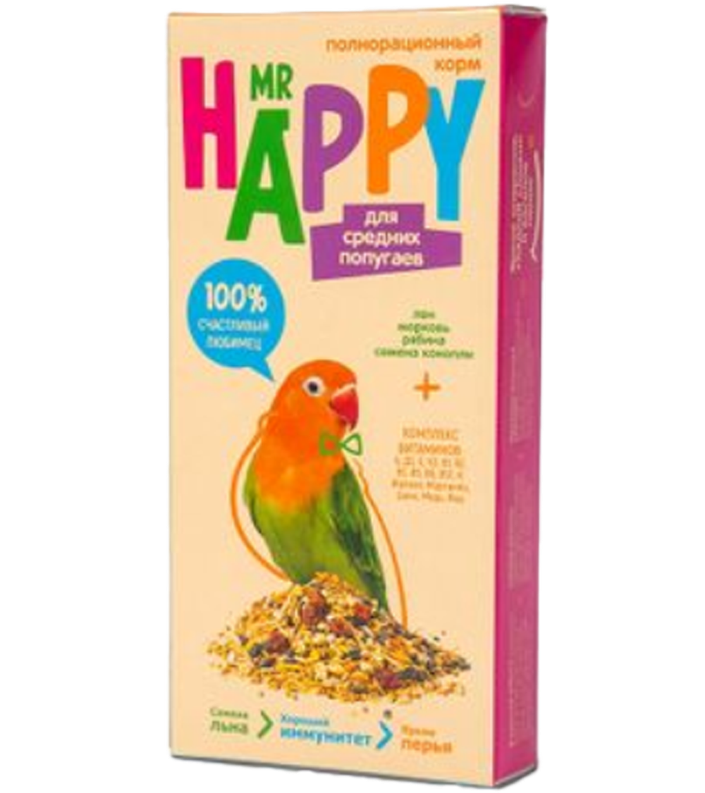 Mr Happy для средних попугаев 400гр.