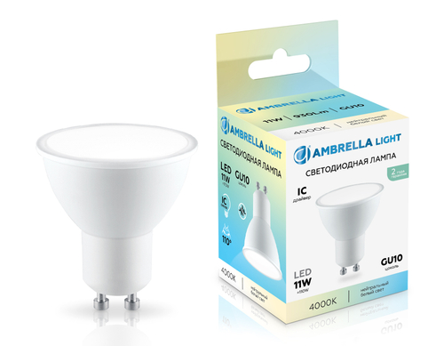 Лампа светодиодная 181104 LED MR16 11W IC GU10 4000K 175-265V