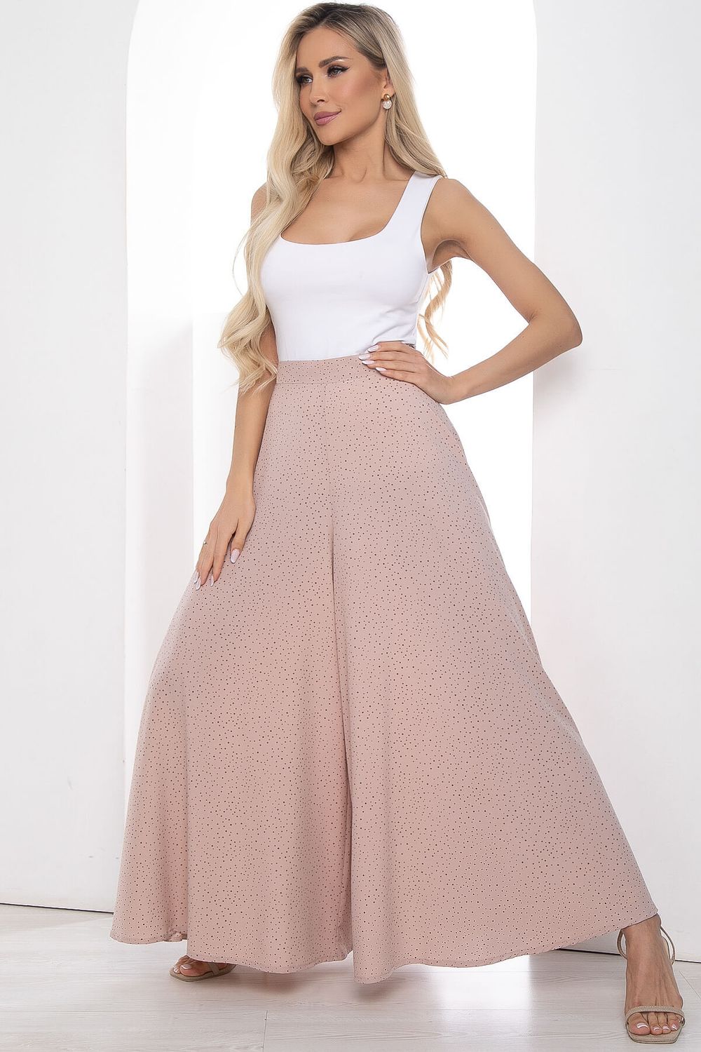 Брюки Камелия (беж/горох) Б10254 LT Collection