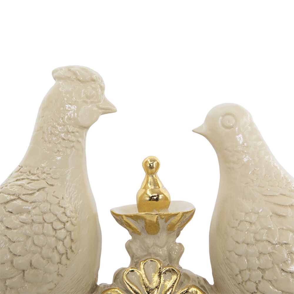 Часы настольные Павлины Айвори