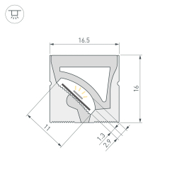 Силиконовый профиль WPH-FLEX-1616-TWIST-S11-20m WHITE (Arlight, Силикон) 059874