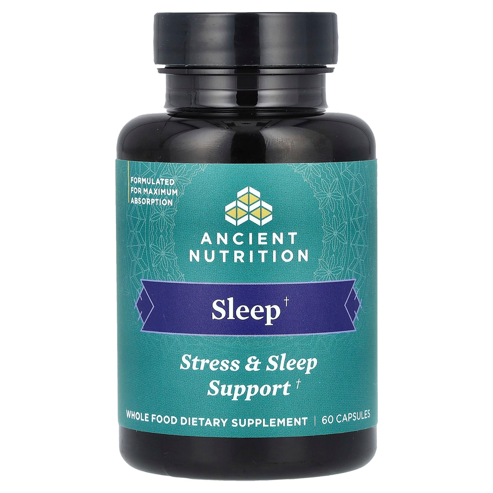 Ancient Nutrition, Поддержка сна, стресса и сна, 60 капсул