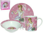 Набор детской посуды 3 предмета "Принцессы"