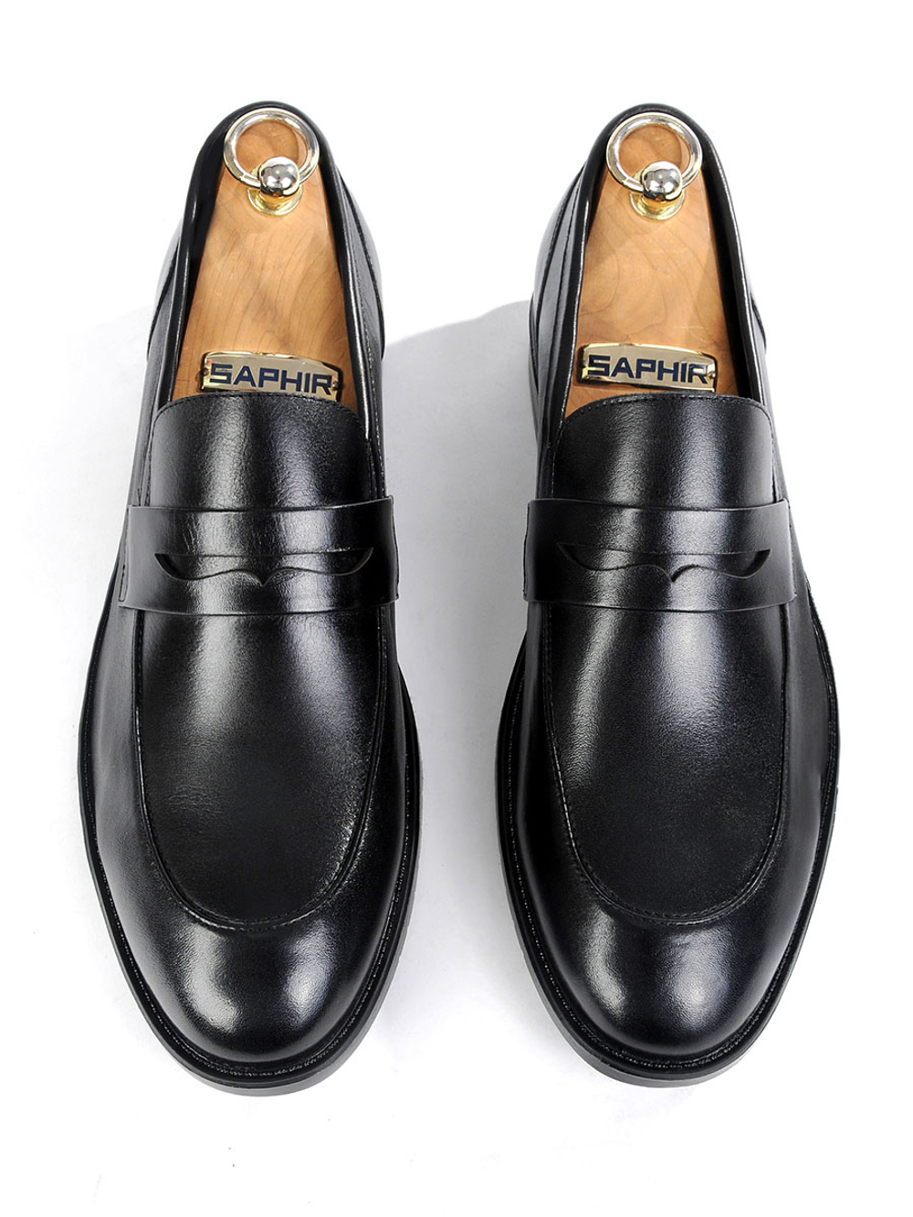 Повседневные черные лоферы из натуральной кожи Vorsh