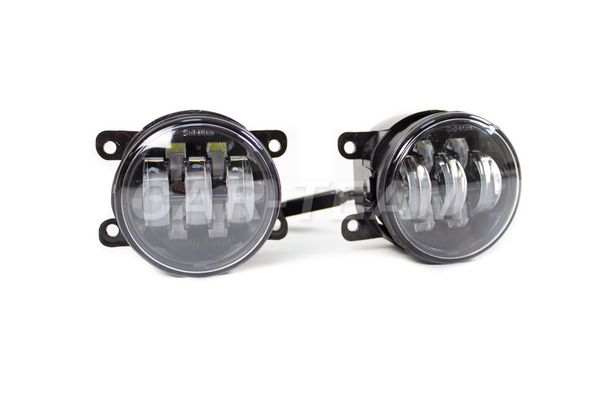 Противотуманные фары (ПТФ) линзованные "Sal-Man" (7 диодов LED 50w+60W (дальний+ближний)) на Лада Веста, Нива Урбан, Гранта FL, Ларгус FL, X-Ray, Renault, Nissan, Honda, Ford, Opel, Peugeot, Mitsubishi, Daewoo (арт. 01170)
