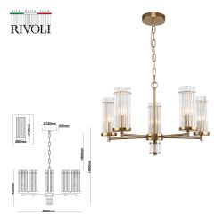 Люстра Rivoli Dolly 2074-305 5 х Е14 40 Вт классика