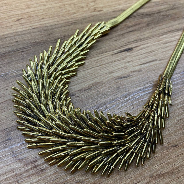 Колье Дикобраз на цепочке металл золотистый