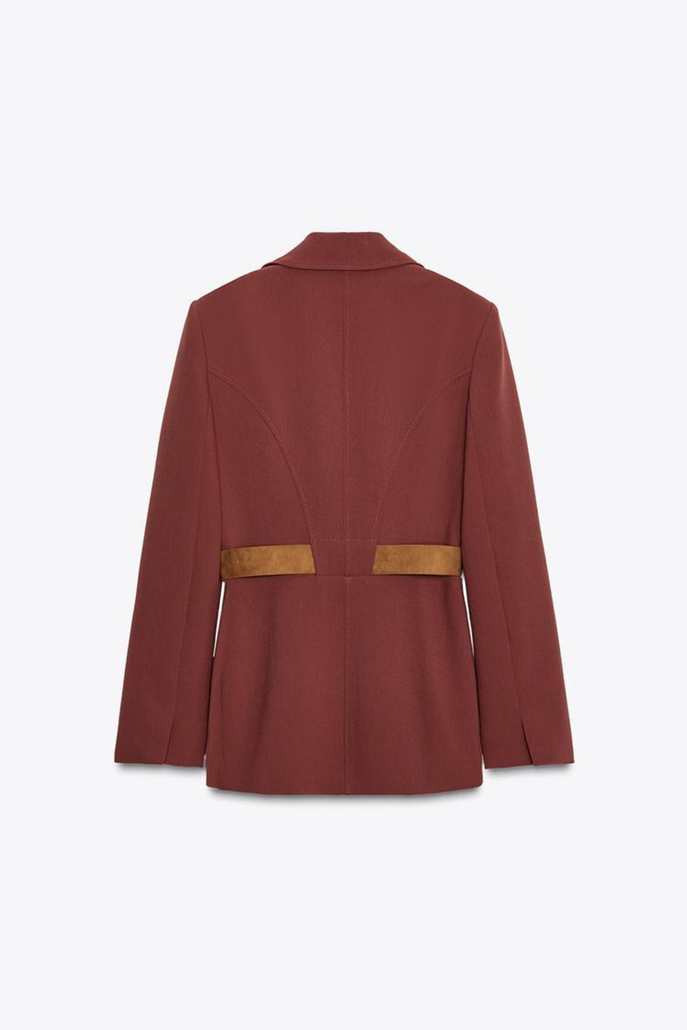 ZARA БЛЕЙЗЕР С ШИРОКИМ РЕМНЕМ, МАРСАЛА