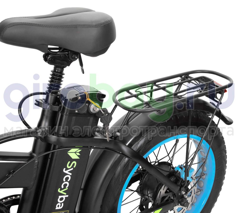Электровелосипед Syccyba F10 Pro Dual 48V/15Ah (полный привод) - Синий обод фото №12