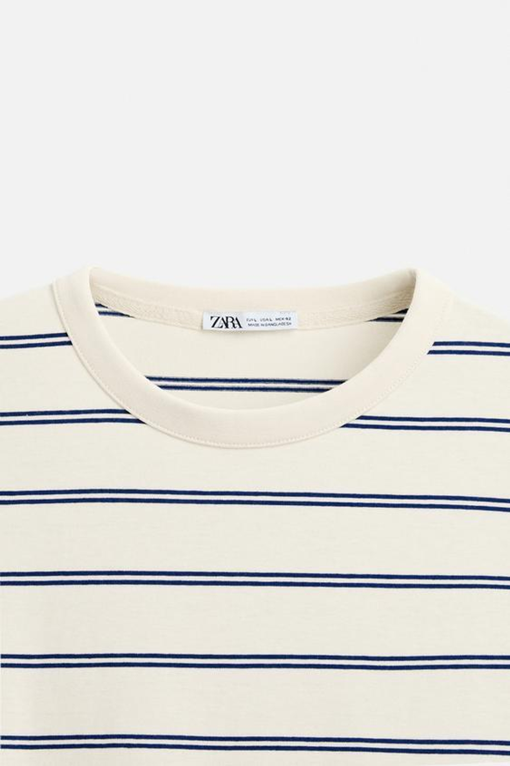 ZARA ФУТБОЛКА В ПОЛОСКУ, ЭКРЮ/СИНИЙ