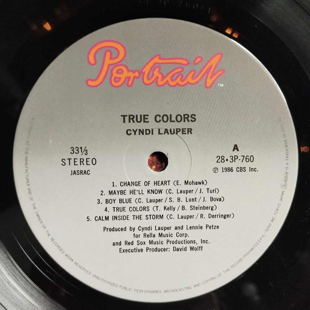 Винтажная виниловая пластинка LP Cyndi Lauper True Colors (Japan 1986) (Obi)