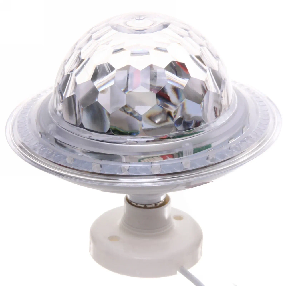 Диско-лампа светодиодная «Калейдоскоп красок», цоколь Е 27, Bluetooth, МР3, USB с удлинителем (220V)