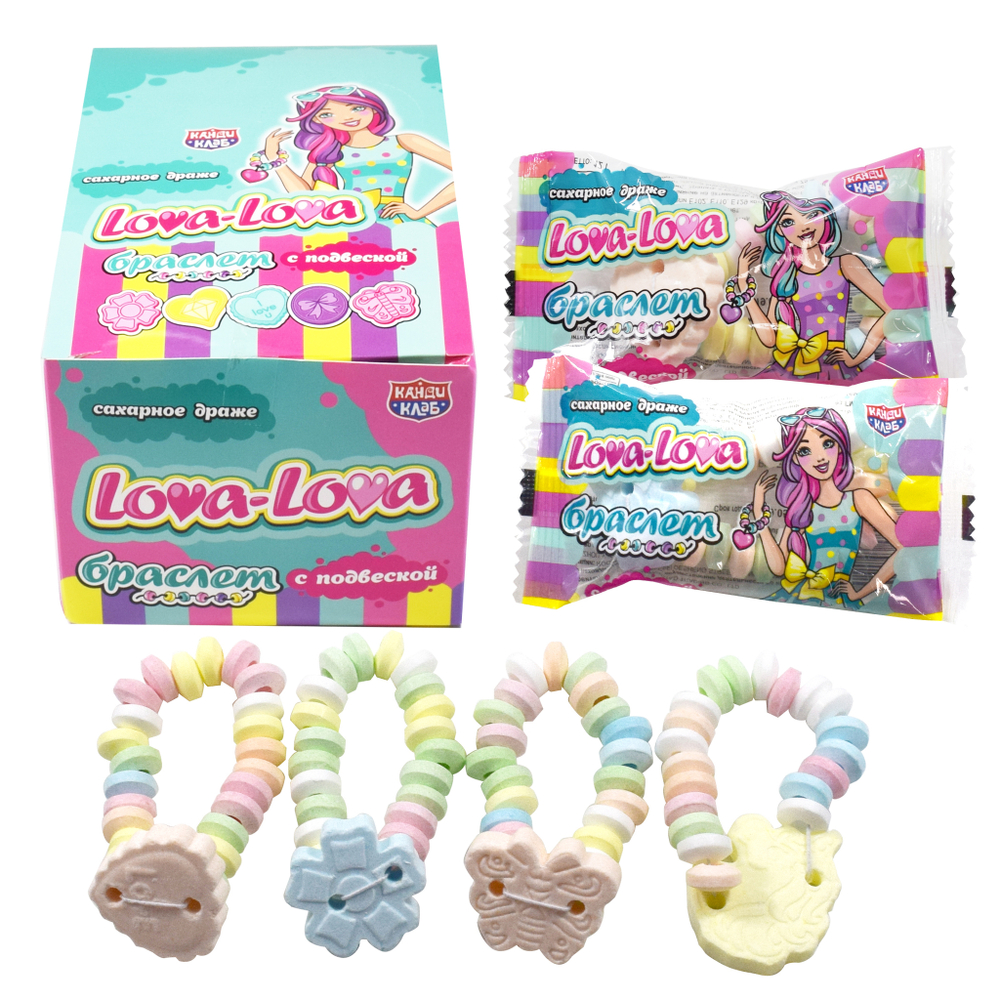 Сах драже Lova-Lova " браслет с подвеской 12бл*48шт 12г
